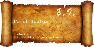 Bahil Ibolya névjegykártya