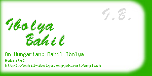 ibolya bahil business card